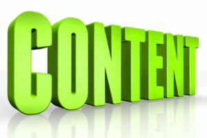 3d word content in green stands for online writing.