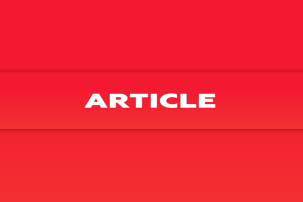 3D word article in white on red square stands for blog article.