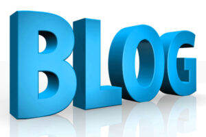 3d word blog in blue stands for home care blog content.