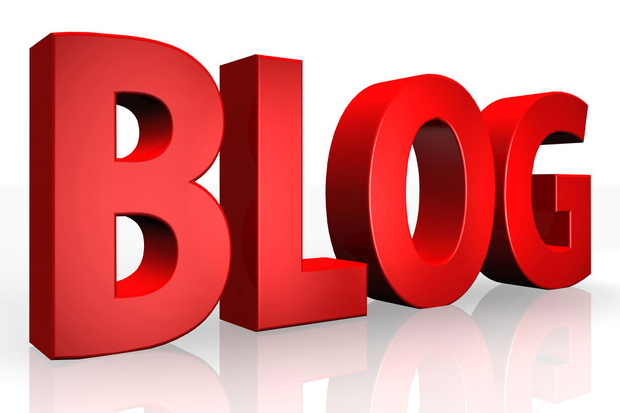 3d word blog in red stands for home care blog marketing.