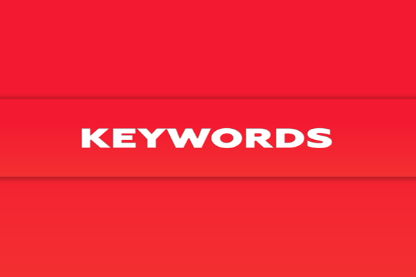 3D word keywords in white on red square stands for how to use keywords in online content.
