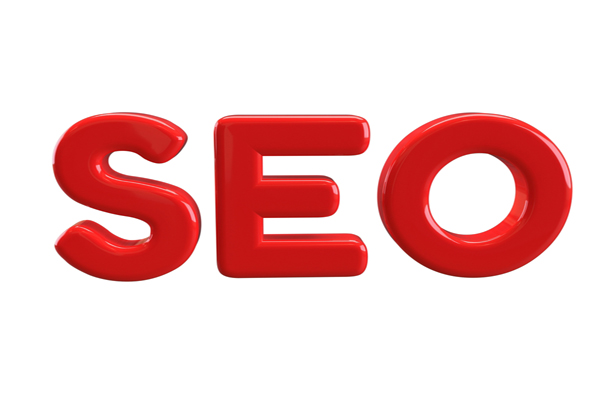 3D word SEO in red stands for search engine optimization for blog articles.