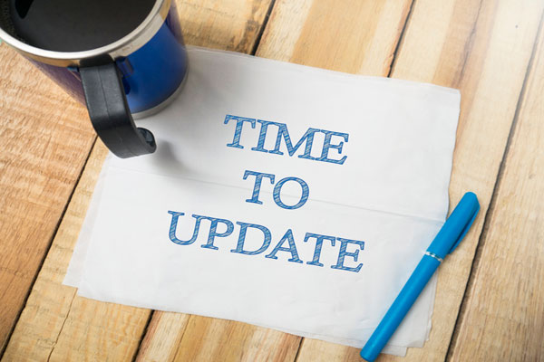 Text that says time to update which stands for article updates.
