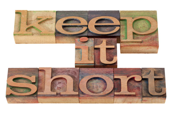 Wood block text for keep it short.