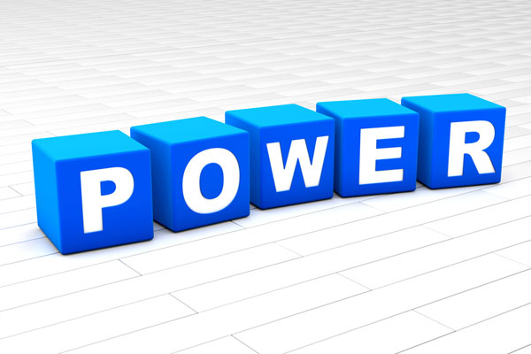 3d blocks with word power in blue and white.