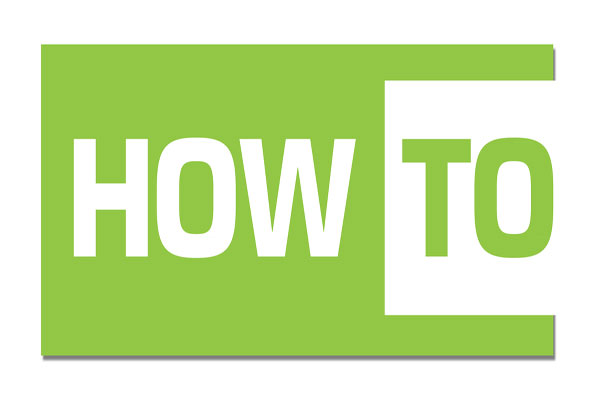 How-to text in green and white.
