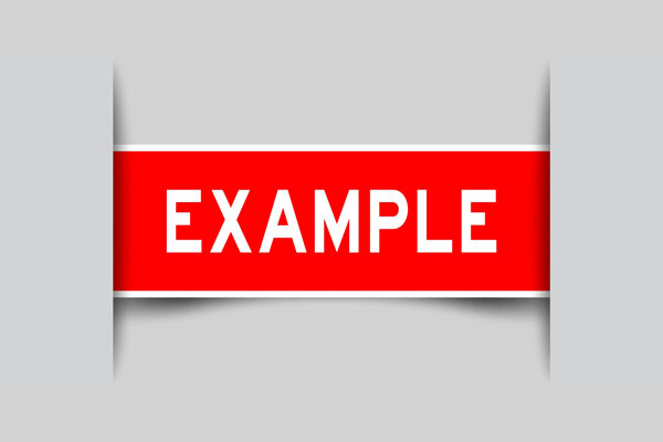 3d word example in red with white lettering.